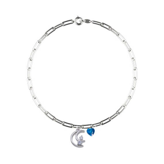 pulsera plata luna piedra